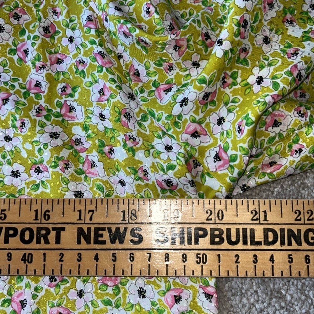 cupcakes & cashmere Green Floral Puff Sleeve Blouse Size M - Picture 9 of 9